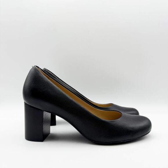 Marc Joseph New York Womens Midtown Pumps US 7 Black Leather Round Toe NIB - Picture 4 of 13